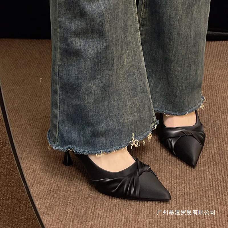 French Evening Style Commuter High Heels New Soft Leather Pointed Toe Shallow Mouth Work Shoes That Are Not Tiring And Do Not Irritate The Feet - Image 4